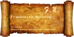 Frankovits Meliton névjegykártya